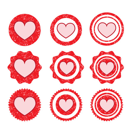 Heart vector icon setのイラスト素材