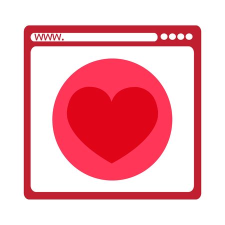 Heart in a web box vector iconのイラスト素材