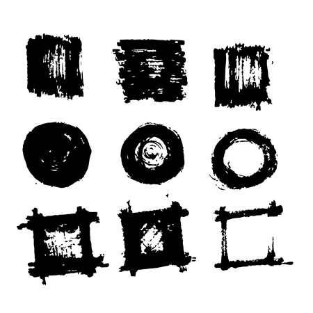 Vector hand drawn brush stroke ink sketch lineのイラスト素材
