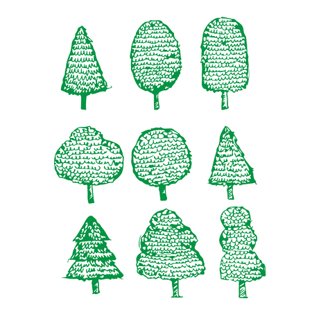 Hand drawn tree iconのイラスト素材