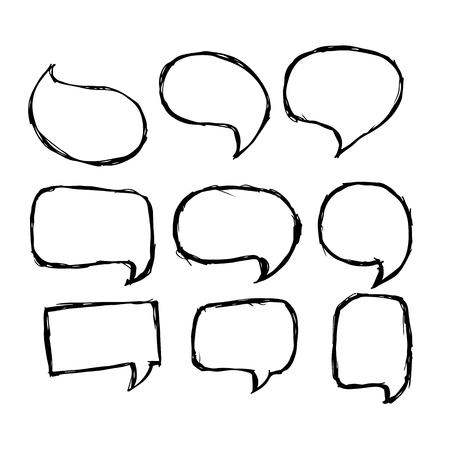Speech Bubble icon hand drawnのイラスト素材