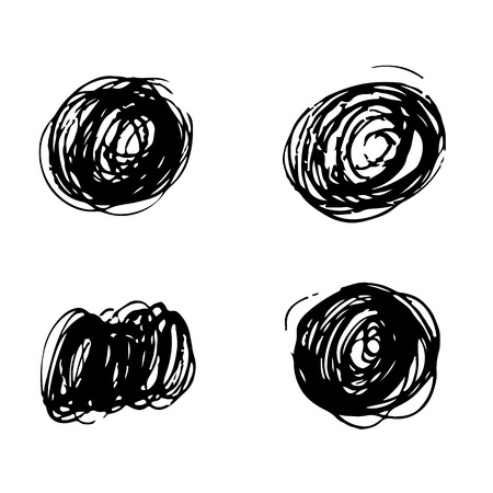 Hand drawn brush stroke ink sketch lineのイラスト素材
