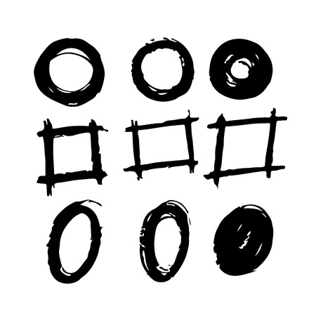 Hand drawn brush stroke ink sketch lineのイラスト素材