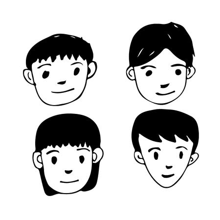 People face cartoon icon designのイラスト素材