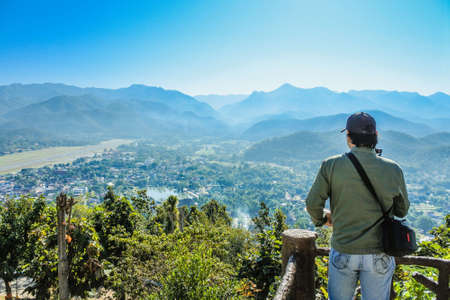 landscape view of Mae Hong Son Province from mountaintop in  Thailand
