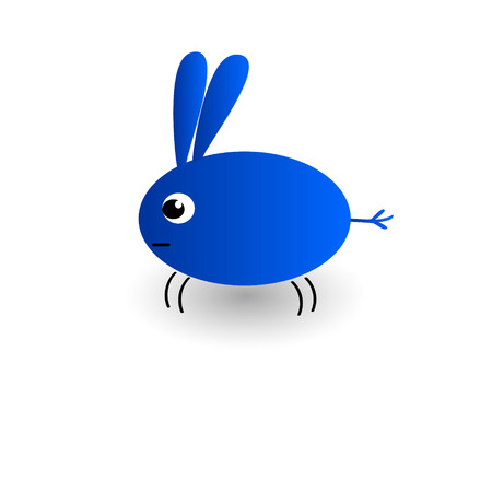 small blue rabbit のイラスト素材