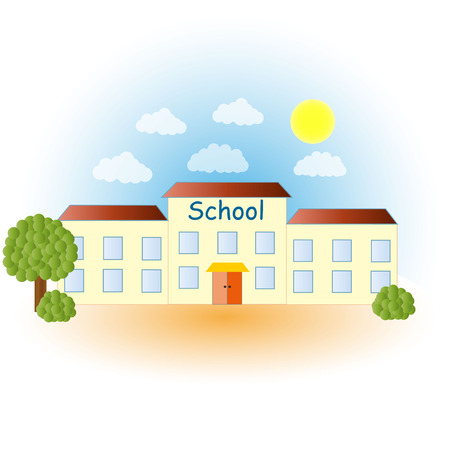 Illustration of a modern schoolのイラスト素材