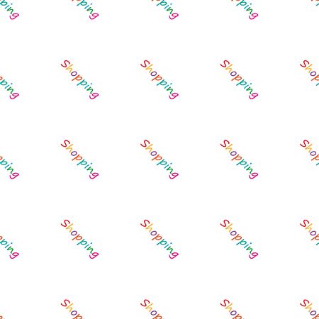 Seamless vector background. shopping in a store.のイラスト素材