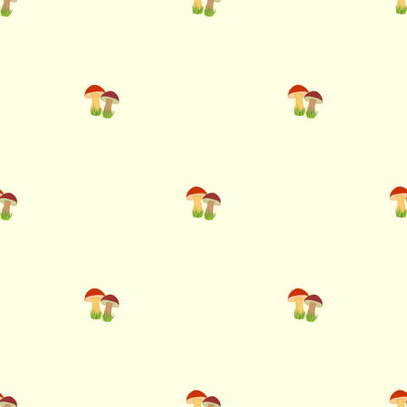 Cute and simple mushroom background. Seamless patternのイラスト素材