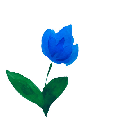 Blue flower. Watercolor floral illustration. Floral decorative element. Vector floral background.のイラスト素材
