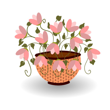 Basket with flowers for your design. eps 10のイラスト素材