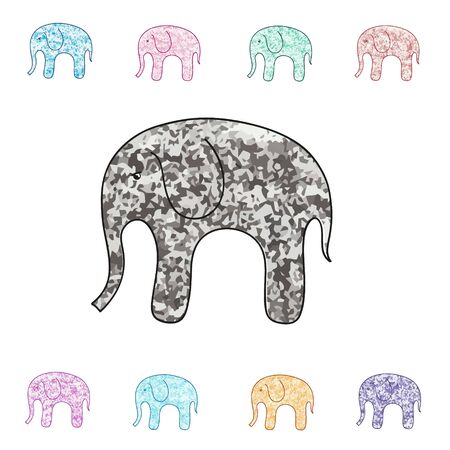 Set of colorful elephants. eps 10のイラスト素材