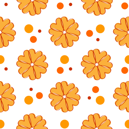 abstract seamless pattern with bubbles and flowers.のイラスト素材