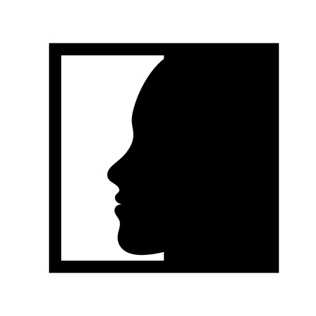 The girl, vector icon. Face in profile.のイラスト素材