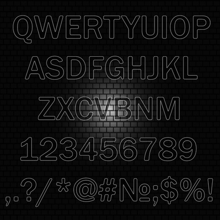 Alphabet, vector background-brick wall.のイラスト素材