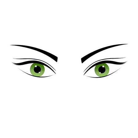 beautiful female green eyeのイラスト素材