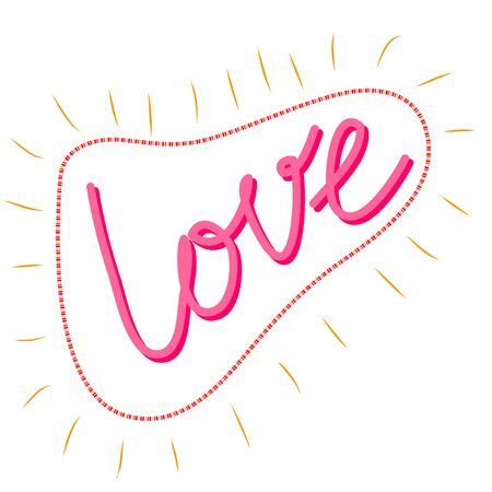 'love' hand lettering - hand made calligraphy; scalable and editable vector illustration;のイラスト素材