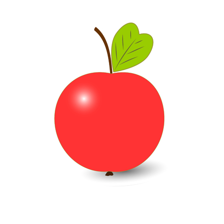 Red ripe Apple isolated on a white background.のイラスト素材