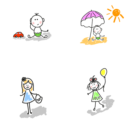 Children-boys, girls, toddlers.のイラスト素材
