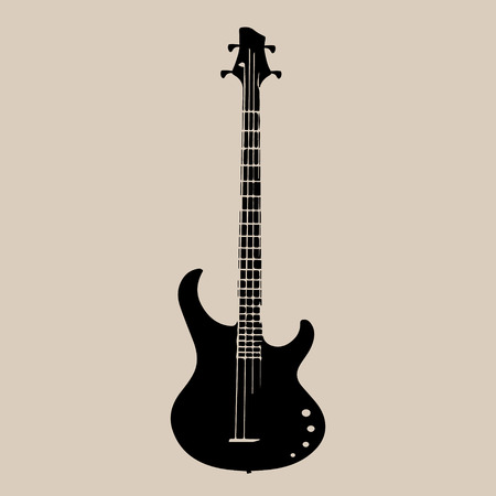 A vector silhouette of an electric guitar.のイラスト素材