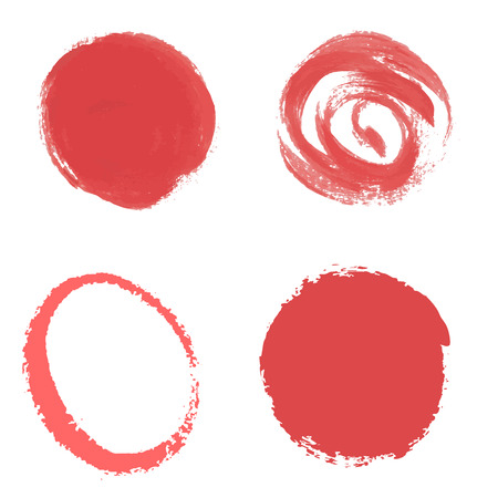 Red paint vector circle, vector setのイラスト素材