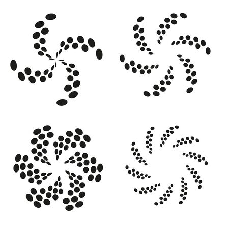 Set of vector elements for design-spiral, flowers.のイラスト素材