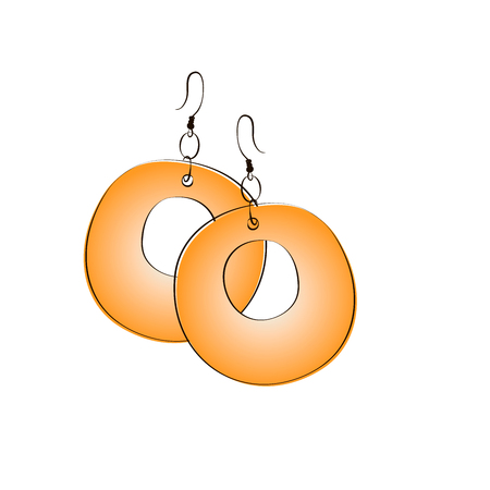 Pair of ethnic jewelry. Women earrings.のイラスト素材