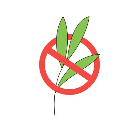 Branch of plant, vector illustration. Prohibitory sign.のイラスト素材