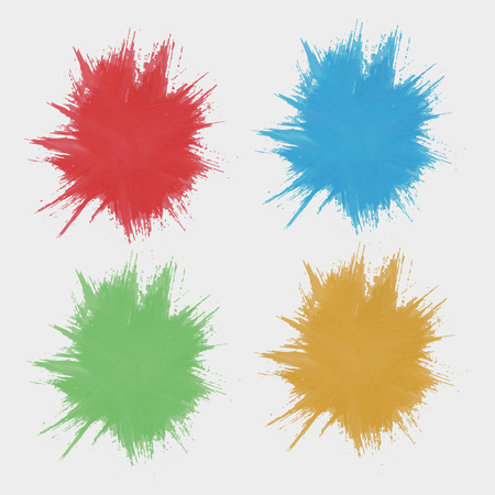 Set of colored spots of paint. Silhouettes the stain.