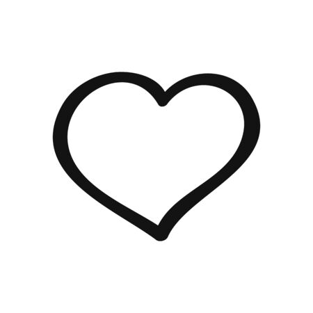 hand drawn sketch hearts. Vector grunge style icons collection. Illustration of the hand drawn hearts on the white background.のイラスト素材