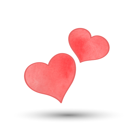 Watercolor red heart for Valentine's day. Vector illustrationのイラスト素材