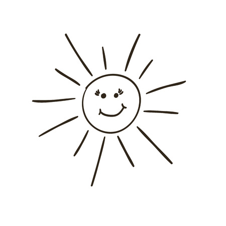 Hand-drawn sun. Vectorのイラスト素材