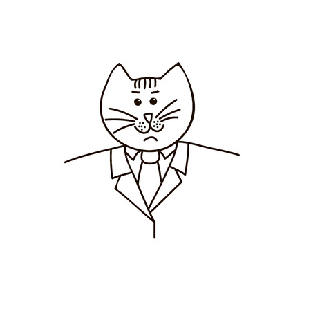 Cat in a business suitのイラスト素材