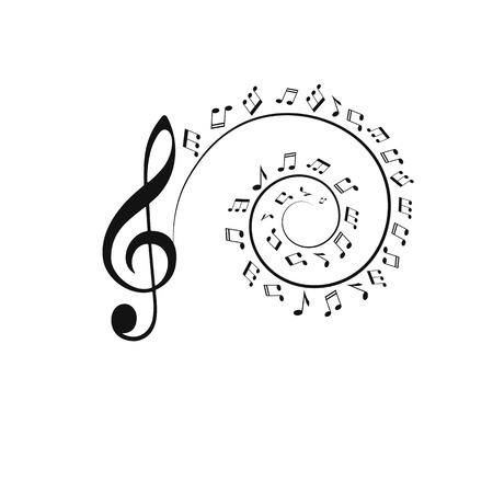 Vector icons set music note. Notes in a spiral.のイラスト素材