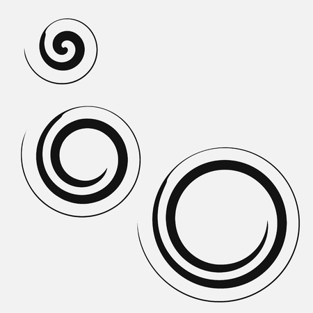 Three circular spirals of different sizes.のイラスト素材