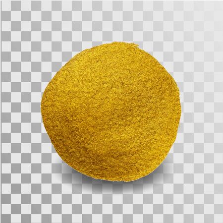 Vector gold paint smear stroke stain. Abstract gold glittering textured art illustration. Abstract gold glittering textured art illustration. circle spotのイラスト素材