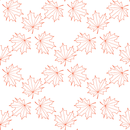 Seamless vector background of the contours of a maple leaf.のイラスト素材