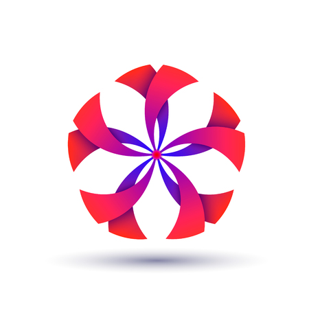 Abstract flower on a white background , the intertwining of the petals, the bright summer gradientの写真素材
