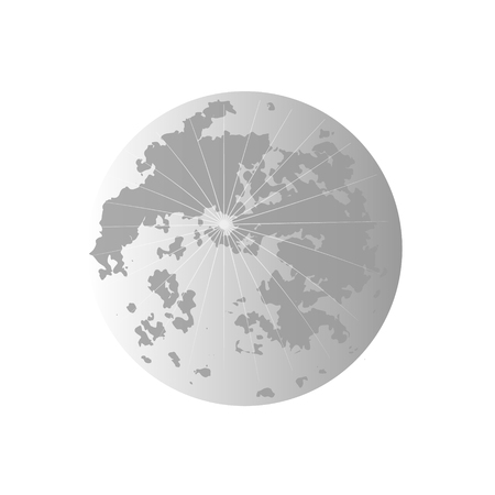 satellite of the Earth. Yellow, pink, blue, and grey Moon.The stars in the dark sky. Vector illustrationのイラスト素材