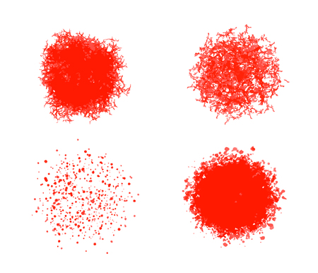 Vector set of round textures. Ragged texture, crumbs and strokesのイラスト素材