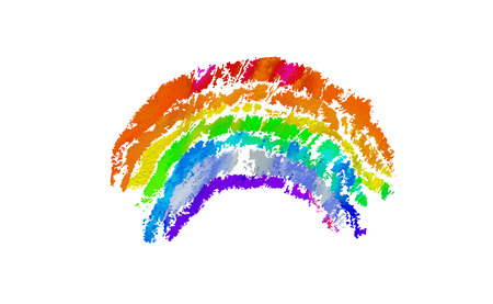 Bright colored flaky peeling rainbow. Vector illustrationのイラスト素材