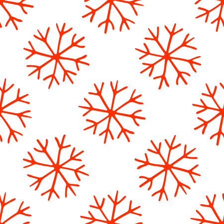 Snowflake seamless pattern. Snow on a transparent background. Abstract wallpaper, wrapping decoration. Symbol winter, Merry Christmas holiday, Happy New Year celebration Vector illustrationのイラスト素材