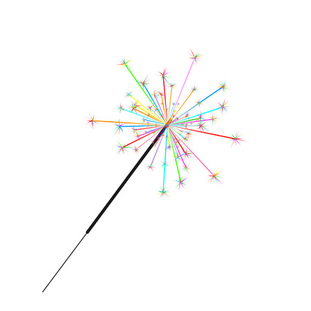 Bengal or indian light sparkler, Bright sparks , Bengal fire firework isolated . Salute element for celebration of holidays and parties, weddings and birthdays. Fireworks iconのイラスト素材