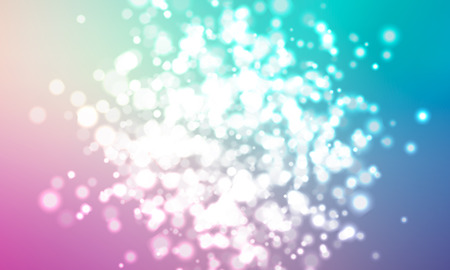 A cluster of glowing lights of different sizes. Blurred lights. The city lights at night. On blue background. Vector illustrationのイラスト素材