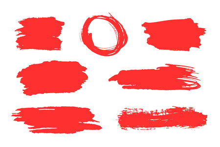 Abstract background. Ink brush strokes with rough edges. Watercolor brush stroke setのイラスト素材