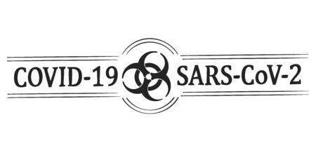 Mark of biological danger. Black stamp of coronavirus infection. COVID-19 . Vector eps-10のイラスト素材