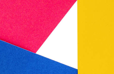 Abstract background made of colored sheets of velvet paper. Red, Blue and Yellow,の写真素材