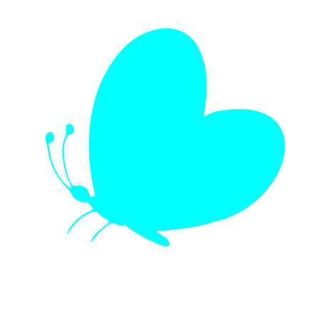 Colored butterfly silhouette. Template for printing, vector illustration, icon. Butterfly wings side viewのイラスト素材