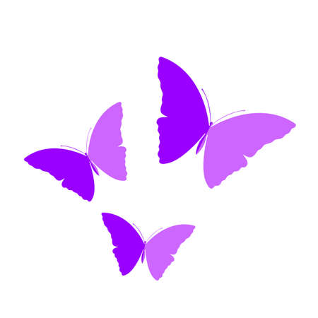 Butterflies decoration. Three butterflies. Vector illustration.のイラスト素材