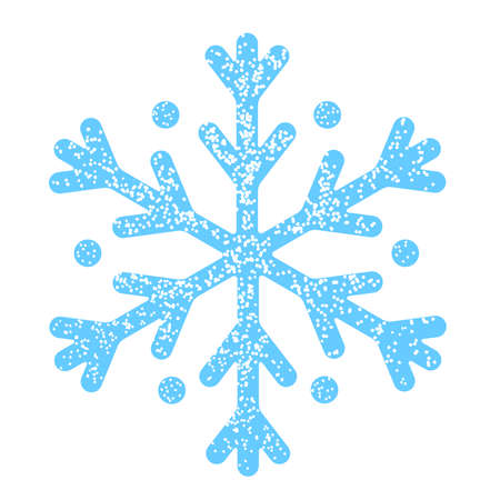 Snowflake Icon graphic. Beautiful blue snowflake dusted with small ice crystalsのイラスト素材